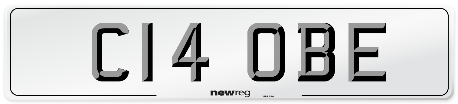 C14 OBE Number Plate from New Reg